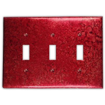 Wine Red 3 Toggle Copper Switch Plate