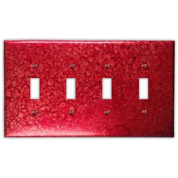 Wine Red 4 Toggle Copper Switch Plate