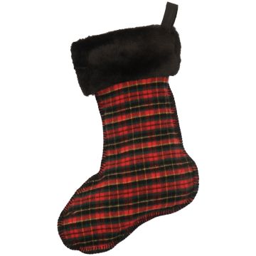 Wooded River Plaid Christmas Boot Stocking