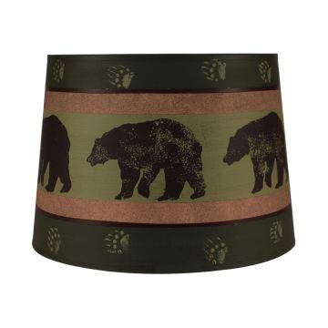 Rustic Green Banded Bear Tracker Lampshade