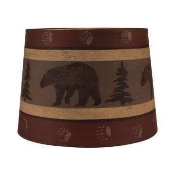 Rustic Rust Banded Bear Tracker Lampshade