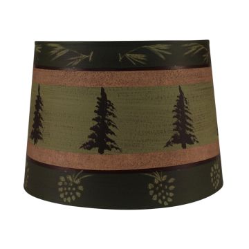 Rustic Green Banded Pine Lampshade