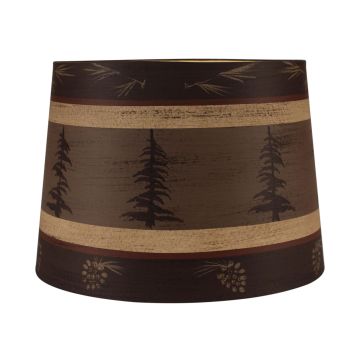 Rustic Brown Banded Pine Lampshade