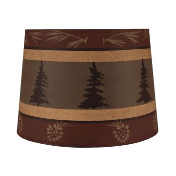 Rustic Rust Banded Pine Lampshade