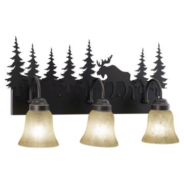 Yellowstone 3-Light Moose Burnished Bronze Vanity Light