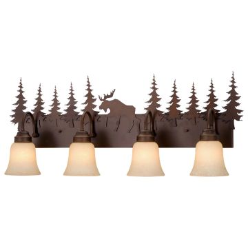 Yellowstone 4-Light Moose Burnished Bronze Vanity Light