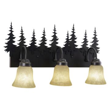 Yosemite 3-Light Tree Burnished Bronze Vanity Light