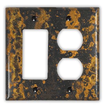 Zebra 1 Rocker/GFI 1 Outlet Copper Switch Plate