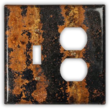 Zebra 1 Toggle 1 Outlet Copper Switch Plate