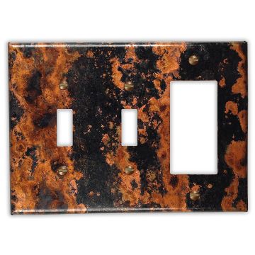 Zebra 2 Toggle 1 Rocker/GFI Copper Switch Plate
