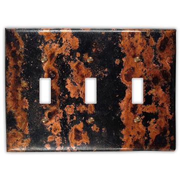 Zebra 3 Toggle Copper Switch Plate