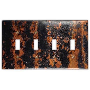 Zebra 4 Toggle Copper Switch Plate