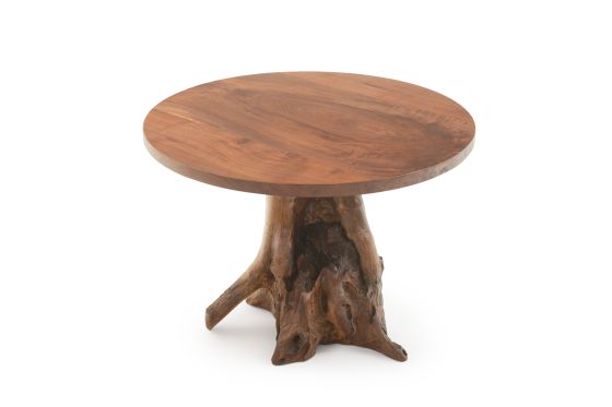 Stained stump round dining table