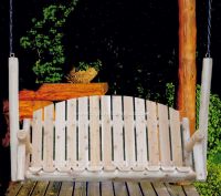 Contoured Comfort Country Garden Log Porch Swing