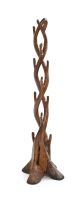 Natural Free Form Log Coat Rack - Double with Rustic Barnwood Finish