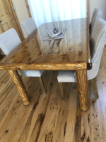 Cedar Lake Solid Wood Log Dining Table (High Gloss Finish is a Special Order)