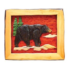 Lone Black Bear Wood Art