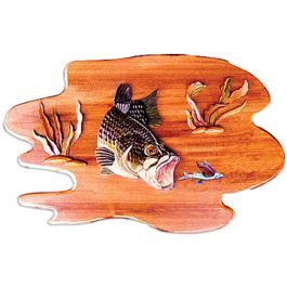 Large Mouth Bass Wood Intarsia Wall Hanging Scroll Saw Art 