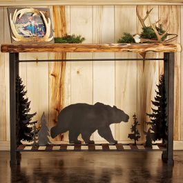 Bear night scene Metal store Decor