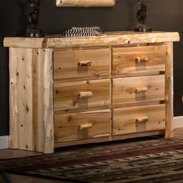 Cedar Lake Cabin Six Drawer Rustic Cedar Log Dresser