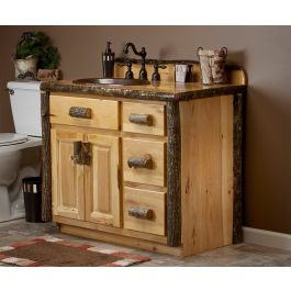 Real Hickory Rustic Bathroom Vanity 24