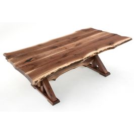 live edge trestle dining table