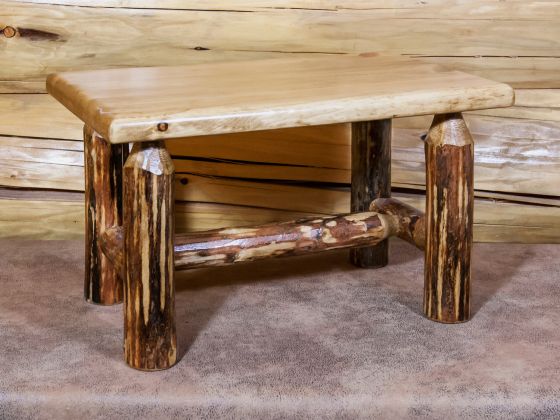 Glacier Country Log Ottoman