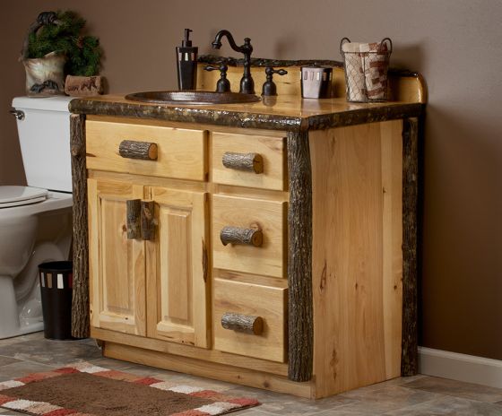 Real Hickory Rustic Bathroom Vanity 24