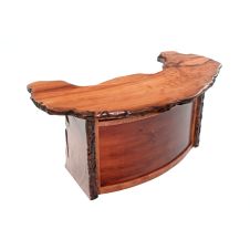 Rustic Bar with Curved Live Edge Slabs