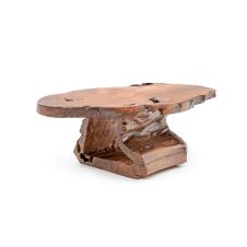 Rustic Coffee Table with Hollow Log Base