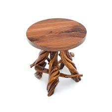 Log End Table with Reclaimed Wood Top