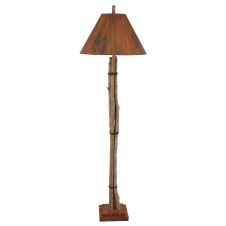 Rustic Twig & Leather Floor Lamp