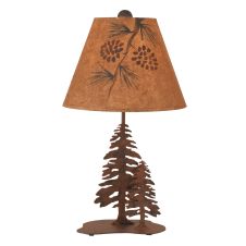 Wrought Iron Pine Trees Accent Table Lamp