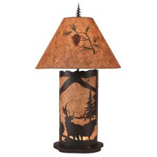Rustic Kodiak Elk Night Light Table Lamp - Large