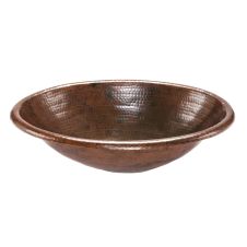 19" Oval Oil Rubbed Bronze Hammered Copper Self Rimming Bathroom Sink