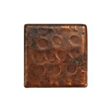 2" Square Oil Rubbed Bronze Hammered Copper Tile