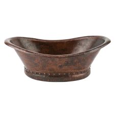 20" Bath Tub Oil Rubbed Bronze Hammered Copper Vessel Sink