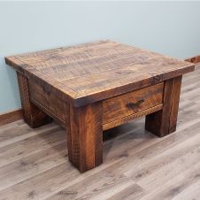 Sawmill Rough Sawn 1 Drawer Coffee Table - Antique Barnwood Finish