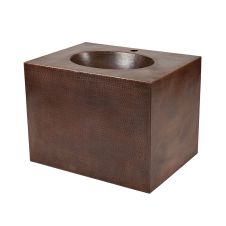 24" Single Faucet Oil Rubbed Bronze Hammered Copper Wall Mount Vanity