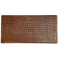 4" x 8" Rectangular Oil Rubbed Bronze Hammered Copper Tile