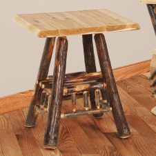 Hickory Log End Table
