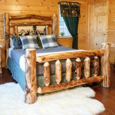 Rustic Colorado Aspen Grand Metal Silhouette Bed - Deer Scene
