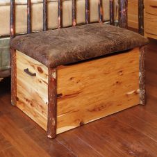 Saranac Hickory Log Blanket Chest--Yosemite fabric