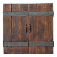 Reclaimed Wood Dartboard Cabinet - Caramel Finish