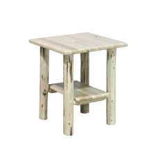 Montana Pine Log Night Table--Unfinished