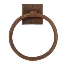 7" Oil Rubbed Bronze Hammered Copper Towel Ring