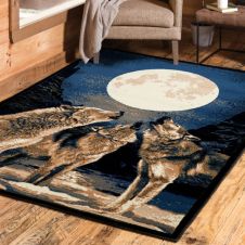 Howling Wolves Area Rug