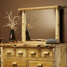 Cedar Lake Log Dresser Mirror--Clear finish