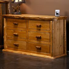 Cedar Lake Lodge 6 Drawer Dresser--Honey finish