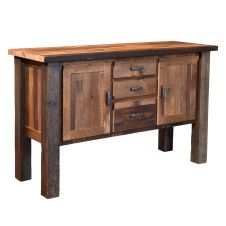 Almanzo Pioneer 3 Drawer Barn Wood Buffet - Clear Finish
